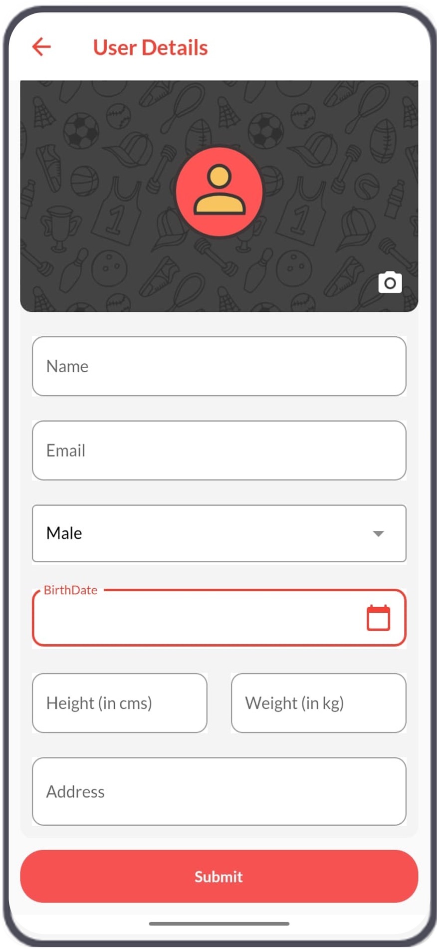 Dugmates basic profile information screen