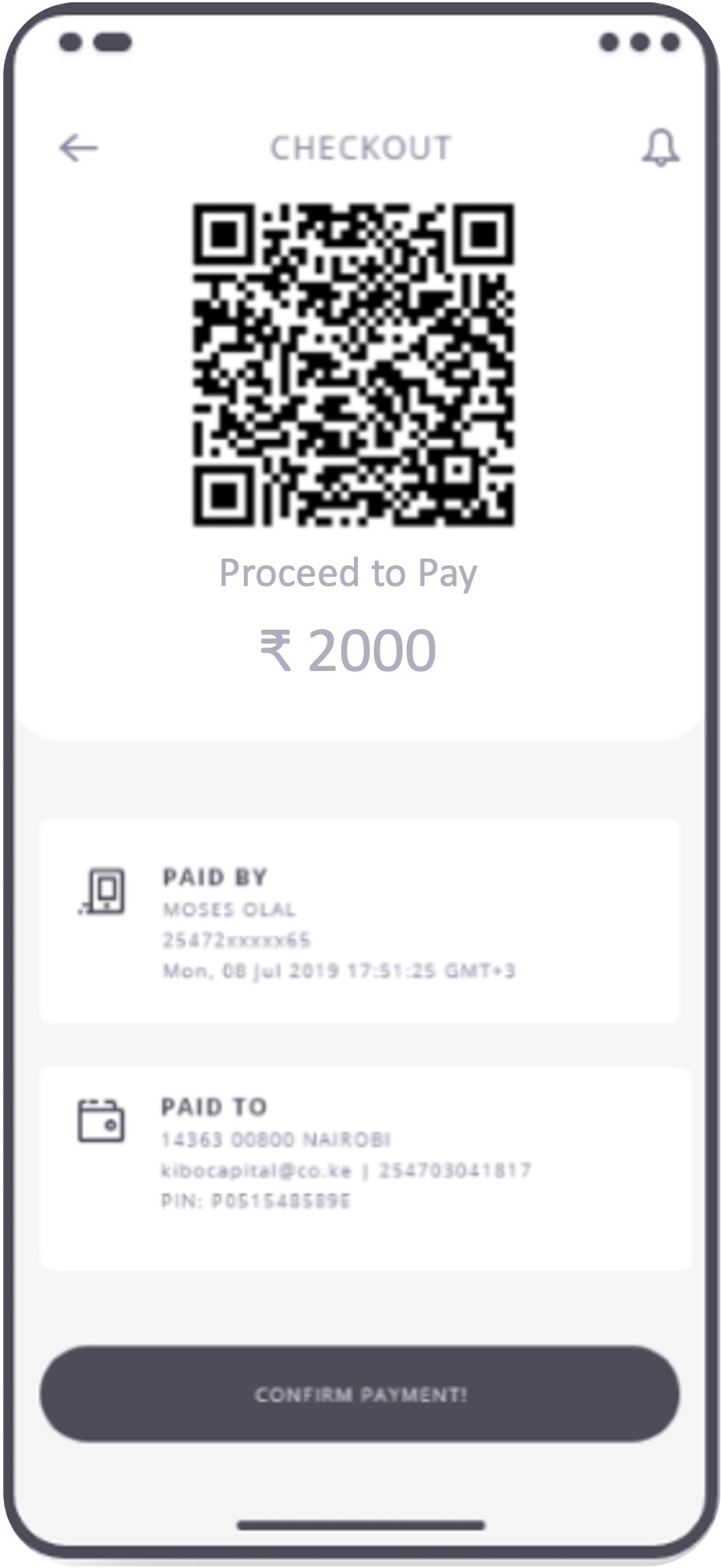 Dugmates payment gateway screen